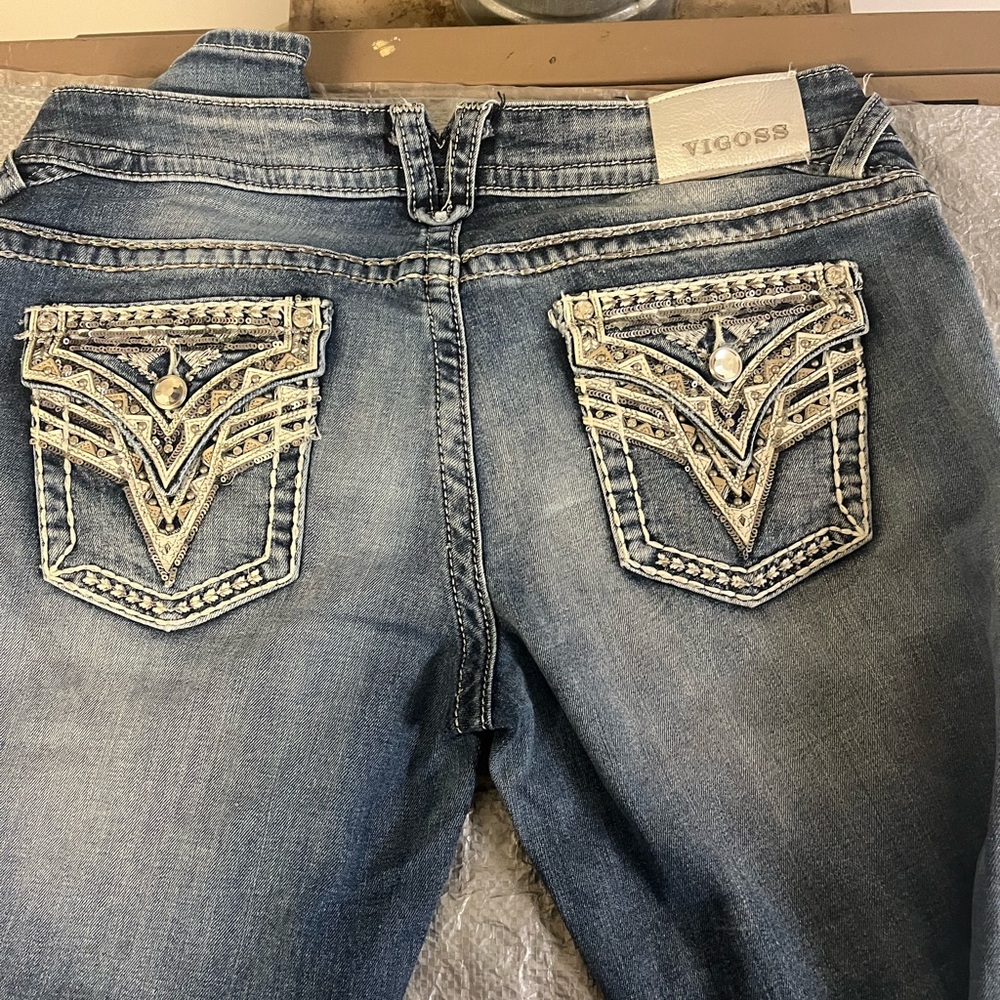 Maurice’s Vigoss brand jeans. Size 11/12 length is 33. New York boot cut.